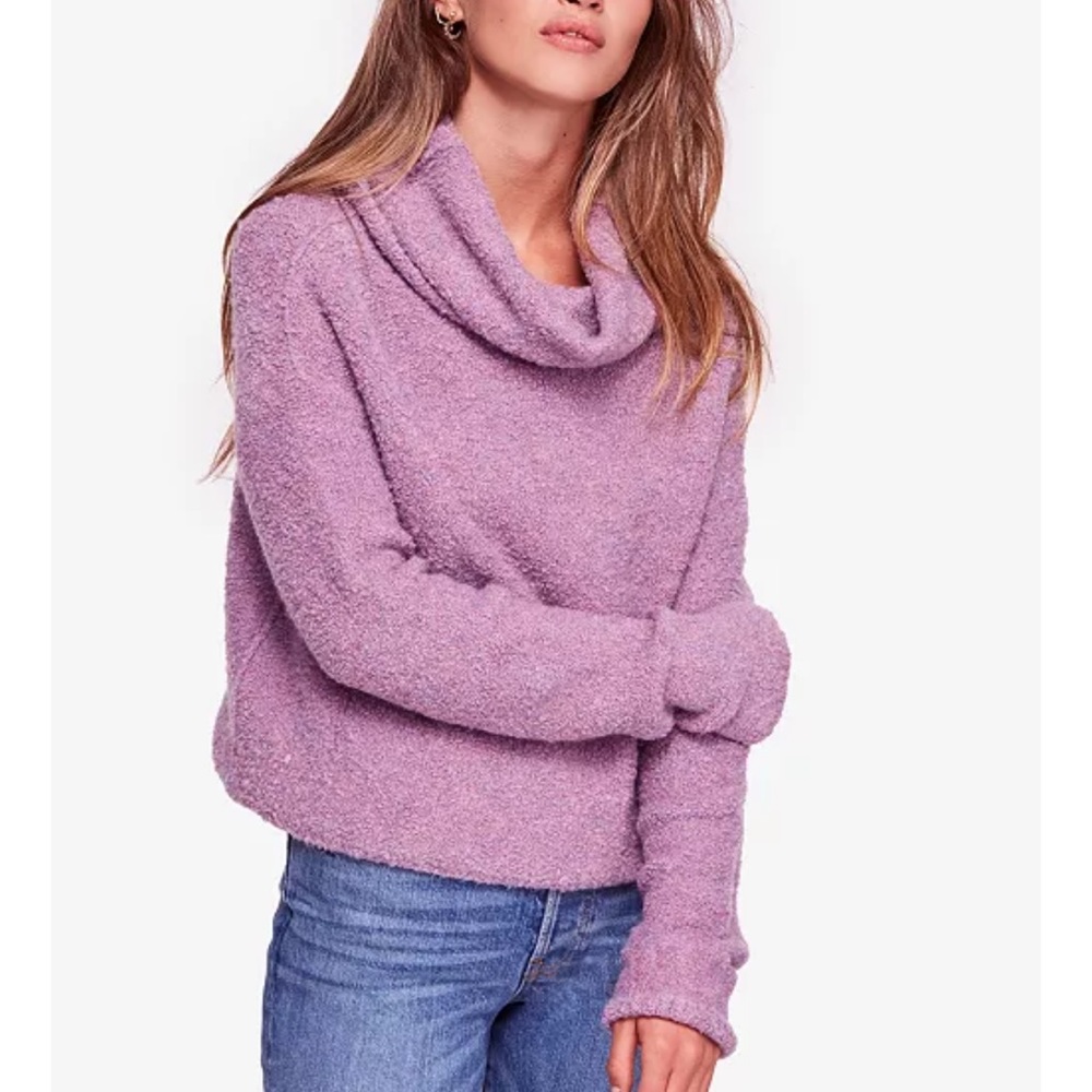 Free People Stormy Fuzzy Cowl Neck‎ Sweater Size Small